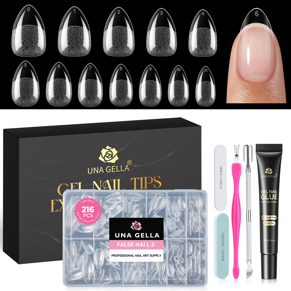 UNA GELLA front packaging showing complete kit and convenience