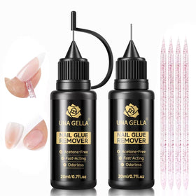 UNA GELLA front packaging showing two 20ml bottles and crystal stick for easy removal