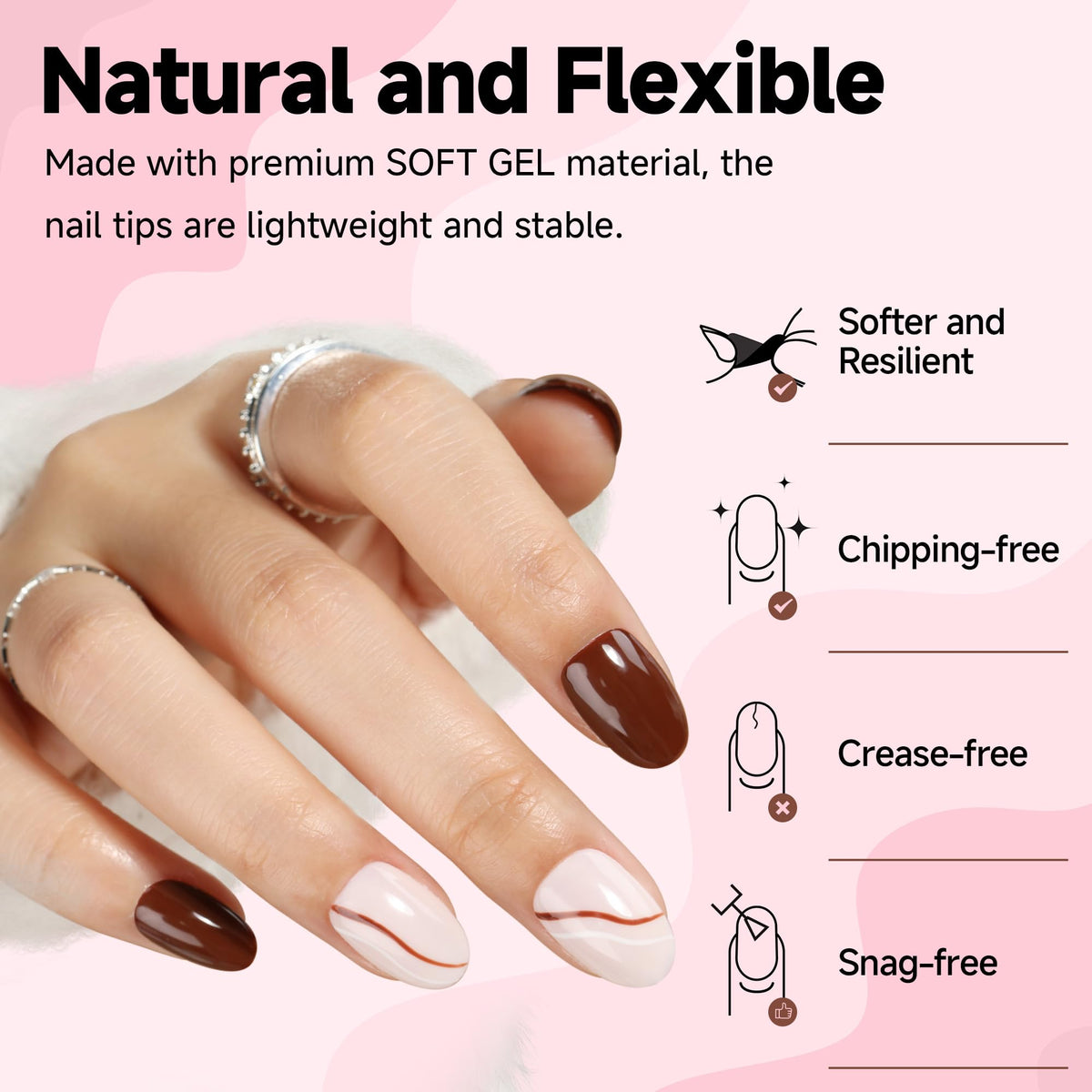 UNA GELLA glossy outer surface detail for easy polish application