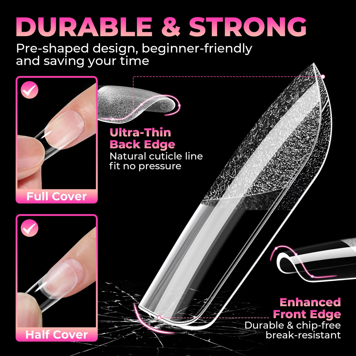 UNA GELLA underside half-matte texture improving glue adhesion benefit