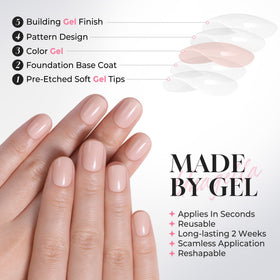 UNA GELLA in-hand application demo showing fast glue-on convenience