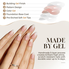 UNA GELLA nails in hand for size comparison and realistic scale