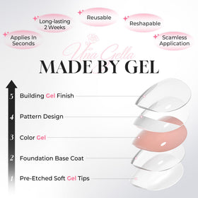 UNA GELLA nails in hand demonstrating scale and natural look benefit