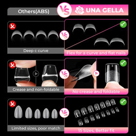 UNA GELLA tips being applied in salon, demonstrates professional finish