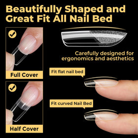 UNA GELLA application in progress with glue demonstrating easy press-on fit