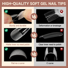 UNA GELLA nails being applied with glue illustrating quick extension and convenience