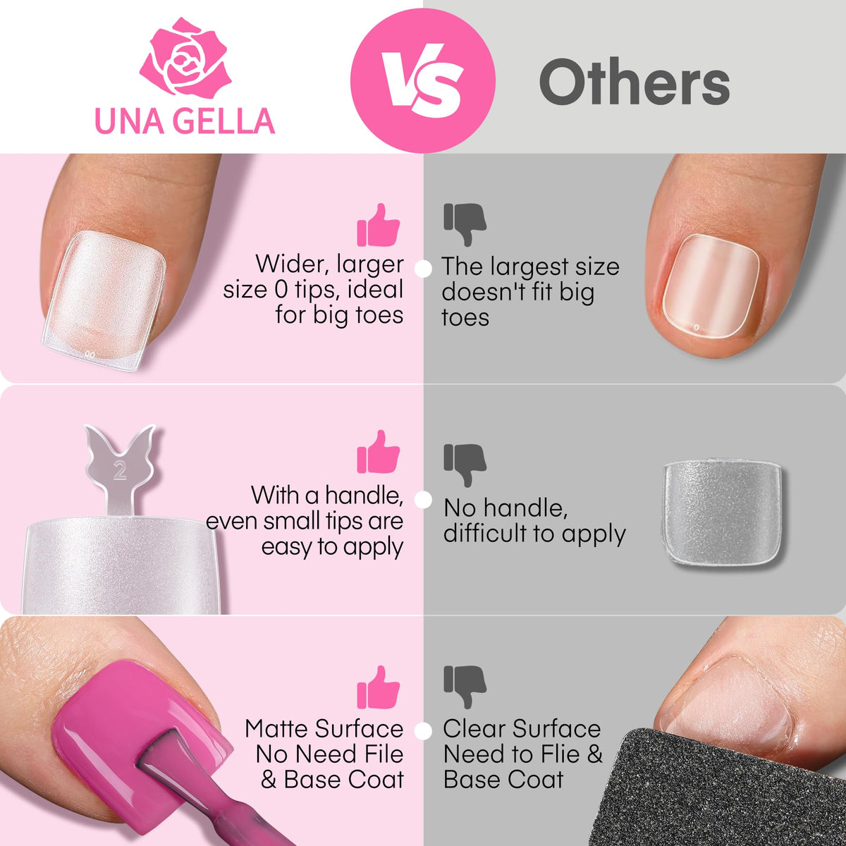 UNA GELLA tips applied on toes in sandals for instant polished pedicure benefit