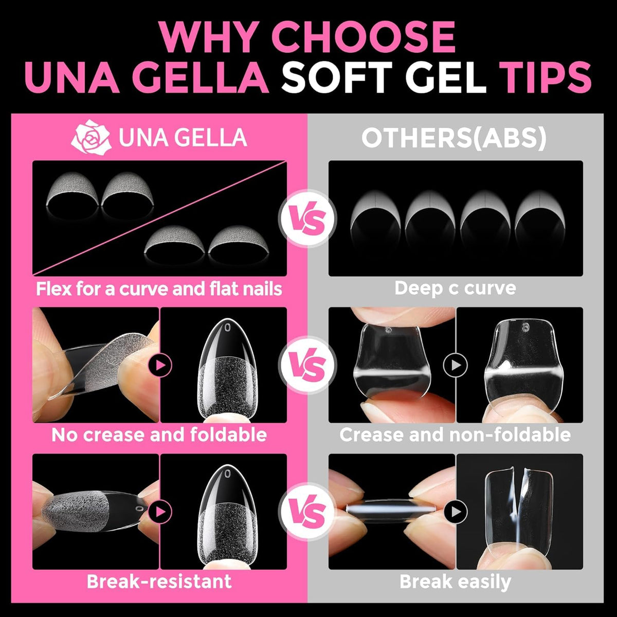 UNA GELLA tips in use during polish application for reliable paint adherence