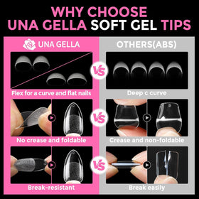 UNA GELLA tips in use during polish application for reliable paint adherence