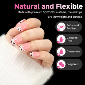 UNA GELLA in-use pressing a tip onto natural nail for easy DIY