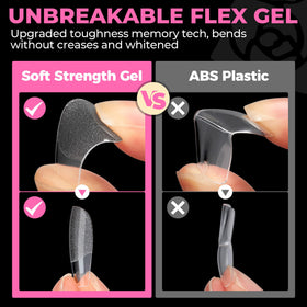 UNA GELLA application scene of pressing a tip on nail for quick DIY manicure