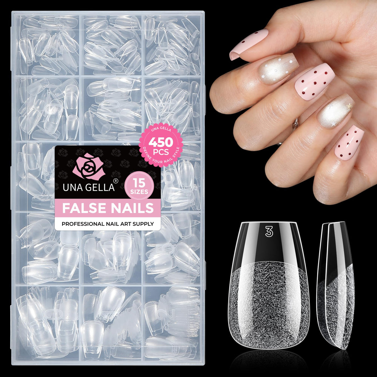 UNA GELLA full kit spread of 450 pieces showing variety and replacement advantage