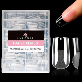 UNA GELLA home manicure scene showing quick, professional results