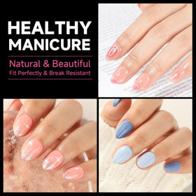 UNA GELLA lifestyle desk manicure showing convenient at-home use