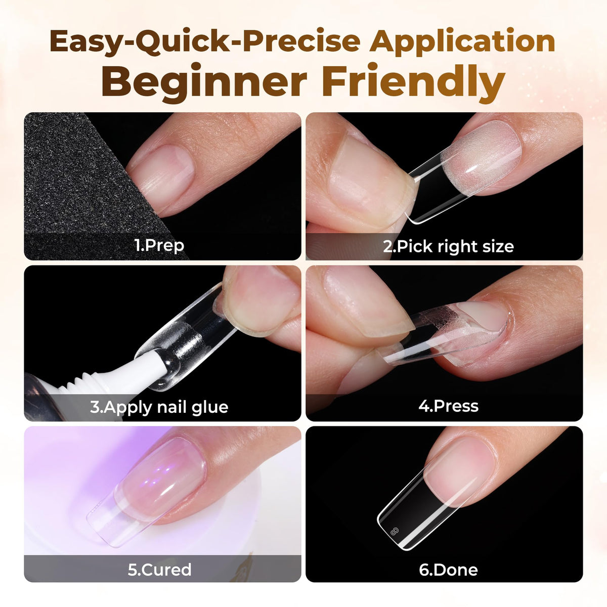 UNA GELLA finished nails in lifestyle setting showing salon-style results