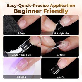 UNA GELLA finished nails in lifestyle setting showing salon-style results