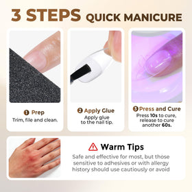 UNA GELLA in salon setting with lamp and tools showing professional-quality results