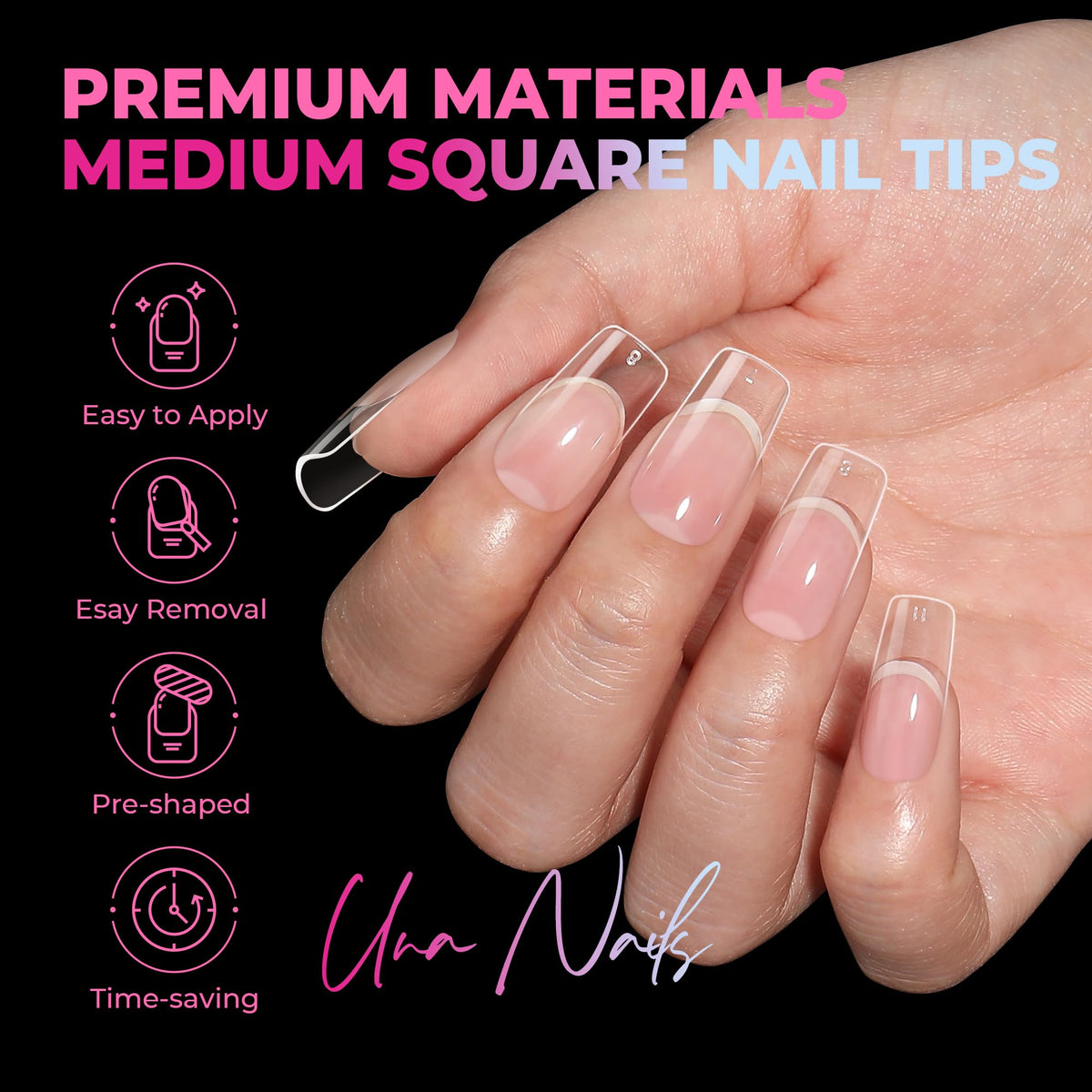UNA GELLA medium square row layout top-down showing uniform shape and easy selection benefit