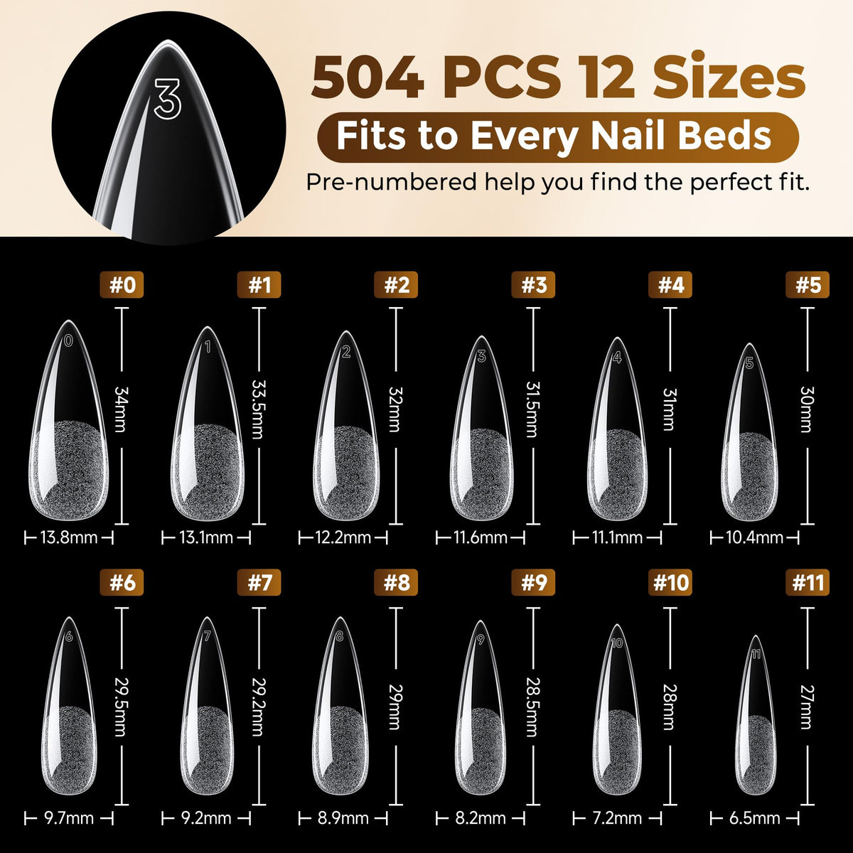 UNA GELLA clear tip surface ready for painting and nail art