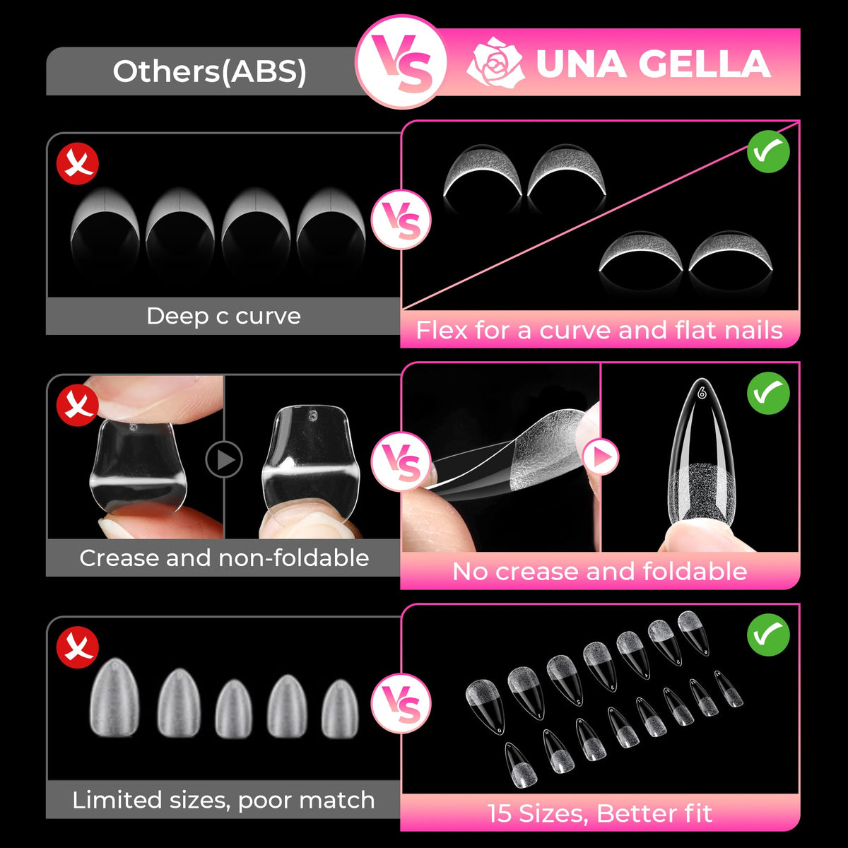 UNA GELLA applied full-set on hands showcasing salon-quality finish