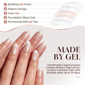 UNA GELLA nails on hand lifestyle shot showing finished look benefit: instant polish
