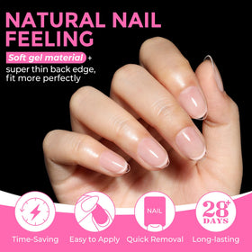 UNA GELLA top view of pre-numbered tips showing twelve sizes for quick size selection and perfect fit