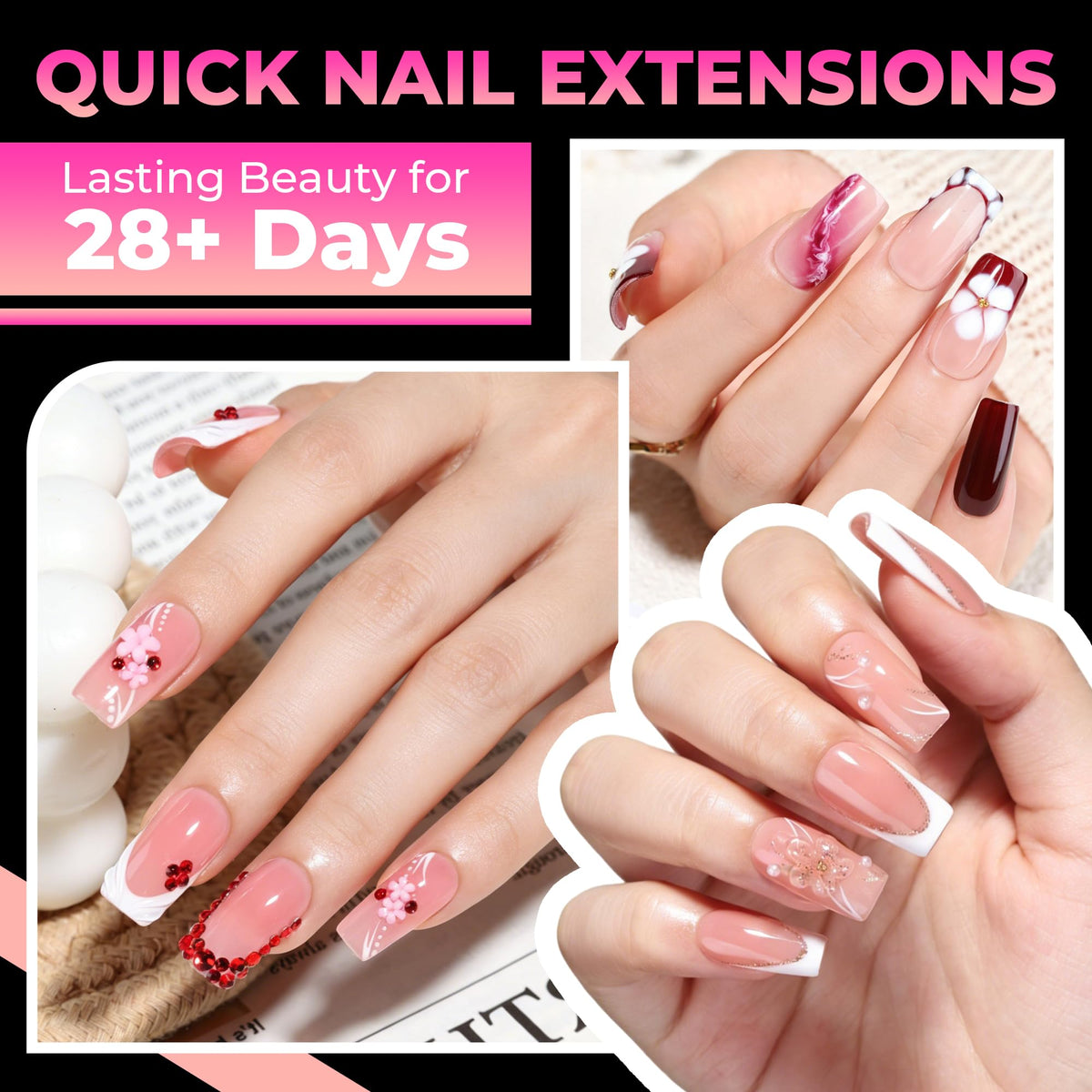 UNA GELLA close-up of pre-numbered tips for quick size selection benefit