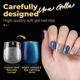 UNA GELLA tip applied on natural nail delivering neat professional look