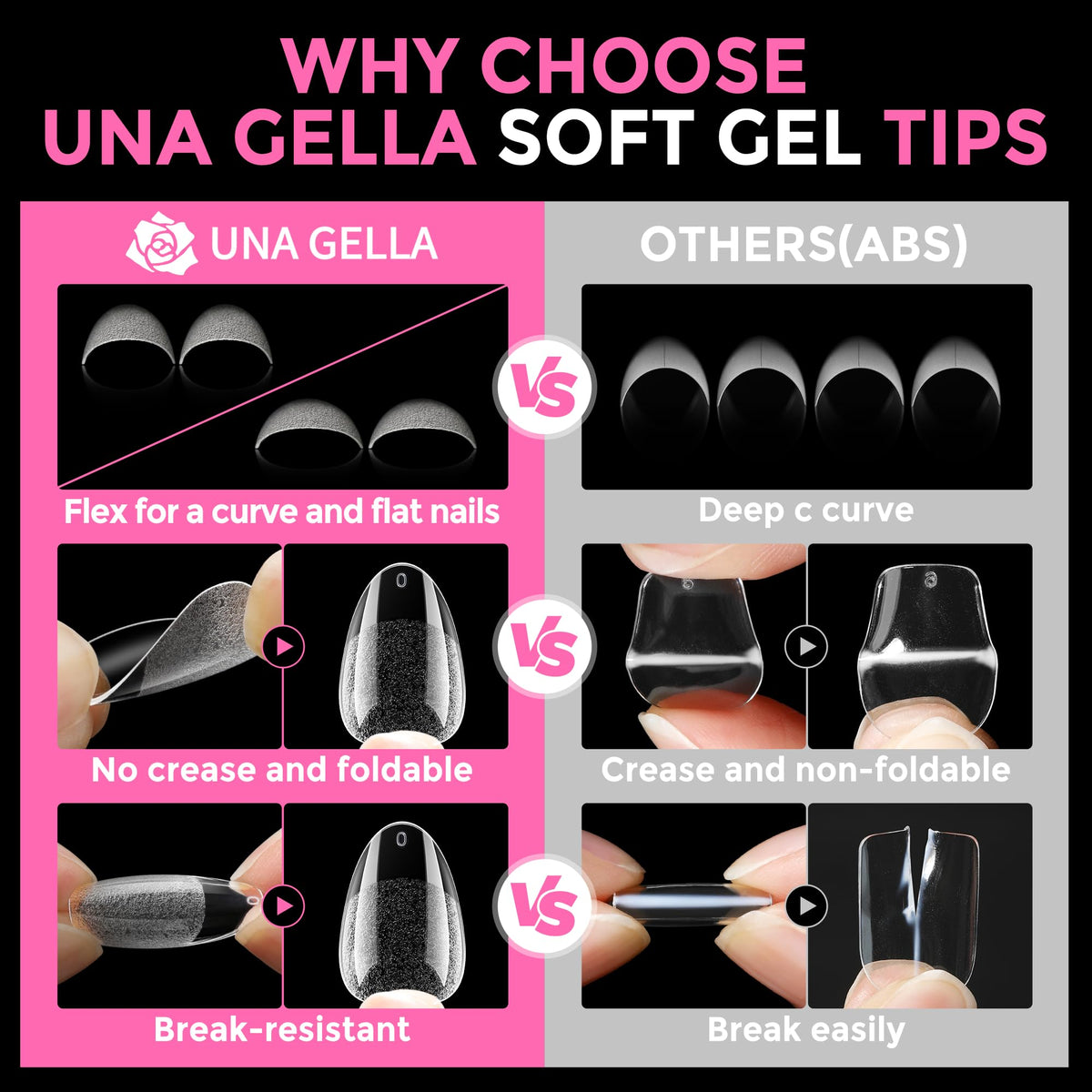 UNA GELLA painted finish showcasing salon-style short almond nails worn