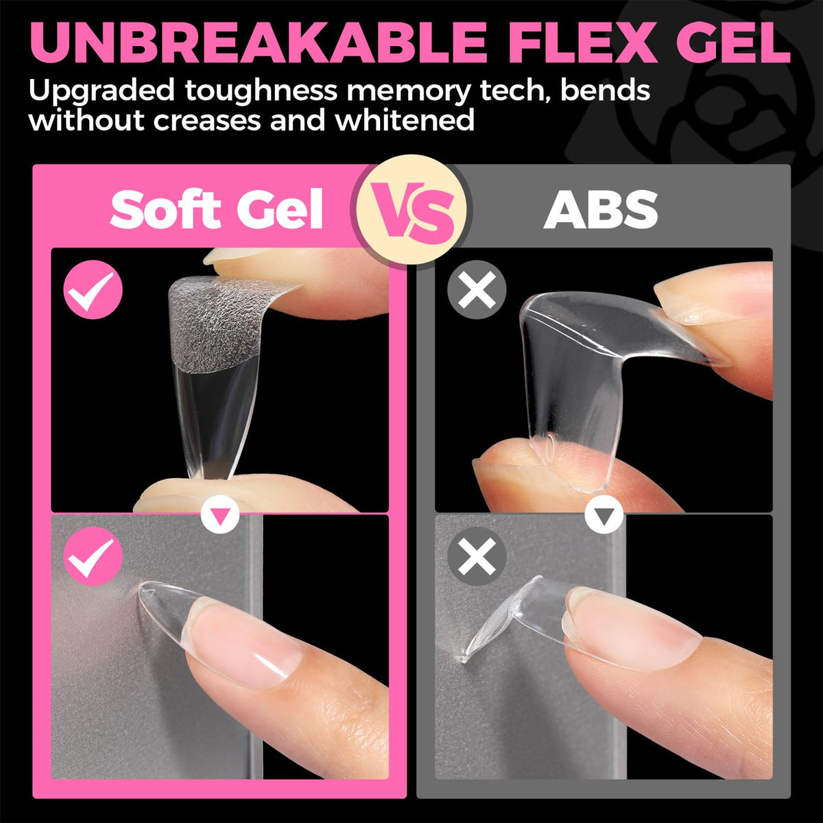 UNA GELLA polished finished nails on tips demonstrating glossy salon-like result