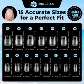 UNA GELLA finished polished short square nails lifestyle