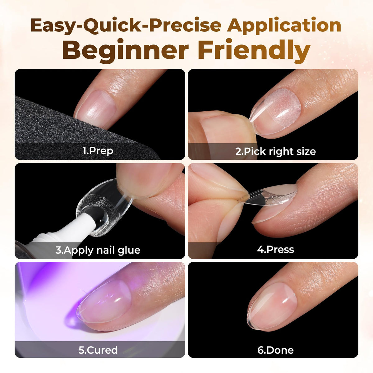 UNA GELLA finished polished nails showcasing smooth clear finish
