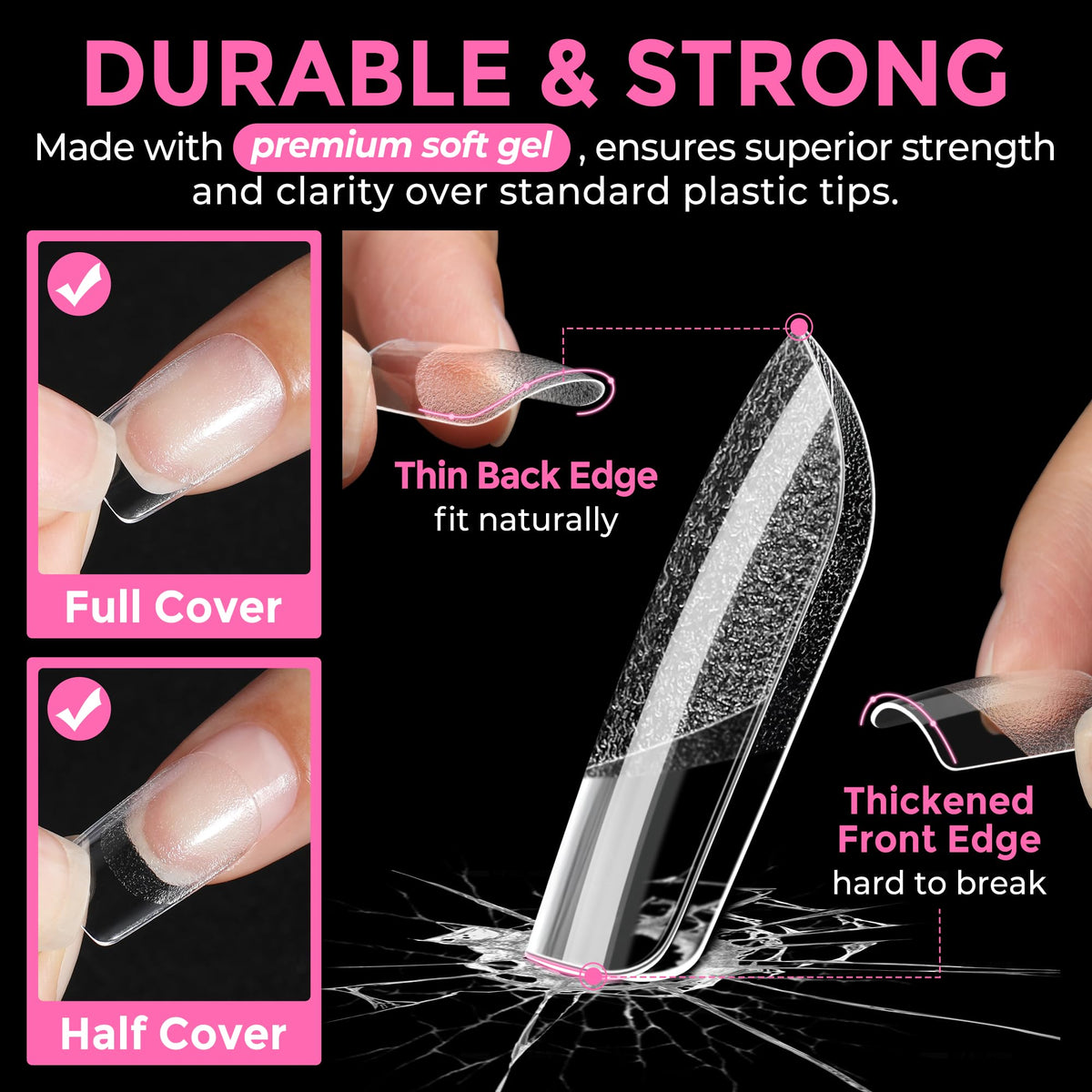 UNA GELLA finished short square nails showcasing salon-quality polish result