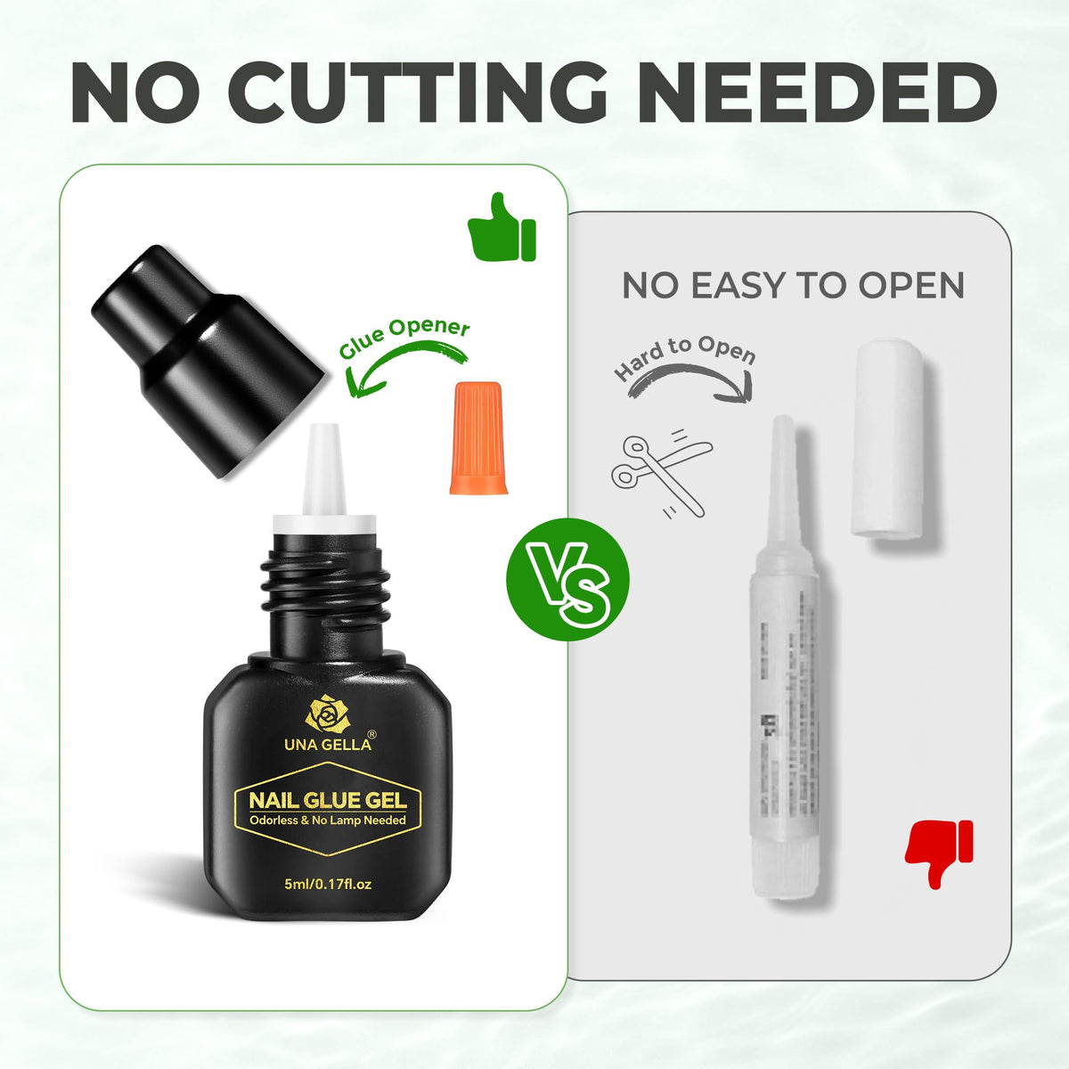 UNA GELLA used to attach press-on nails illustrating quick, secure bonding benefit