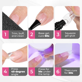 UNA GELLA removal buffing process showing easy soak-off and gentle nail care