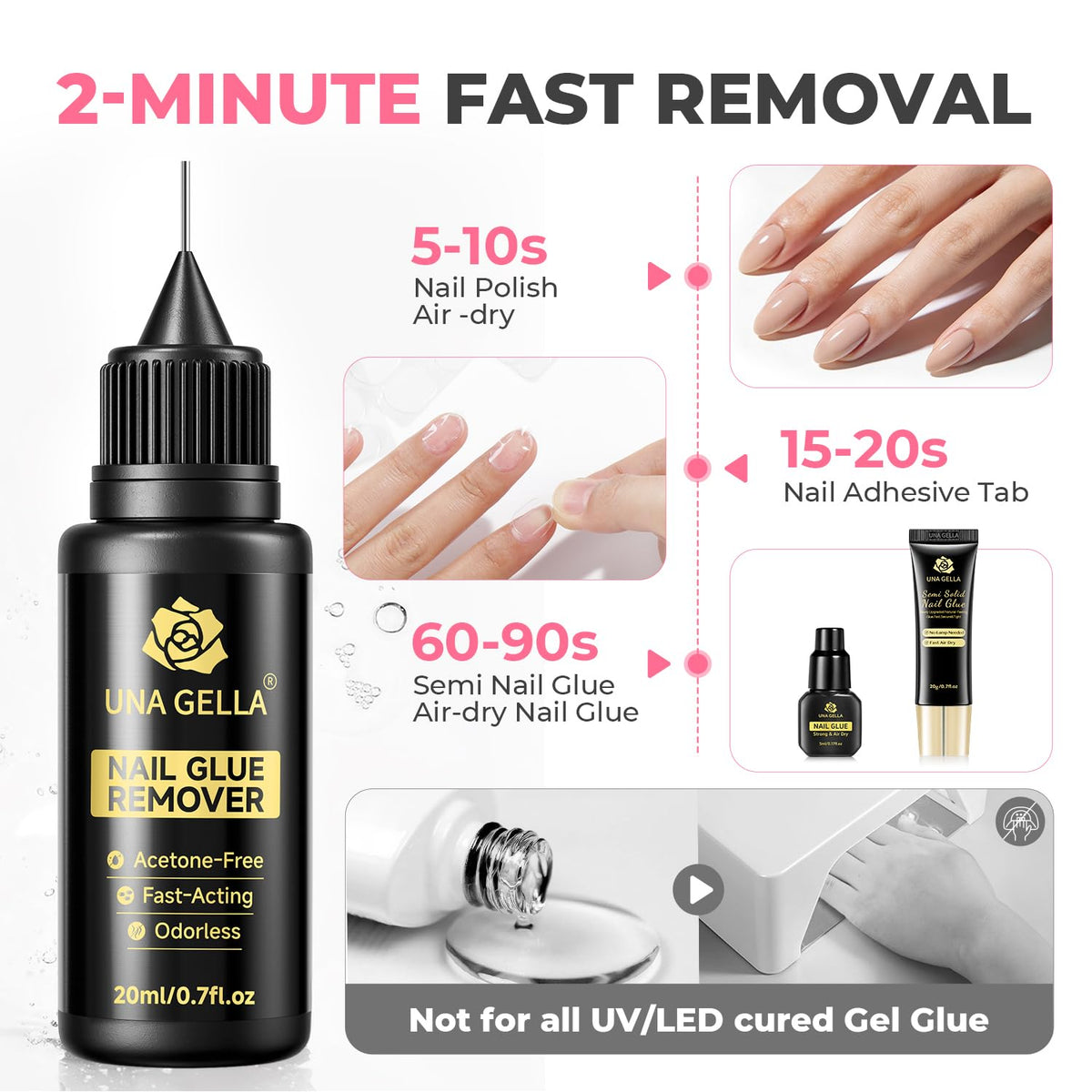 UNA GELLA remover dissolving adhesive for gentle removal