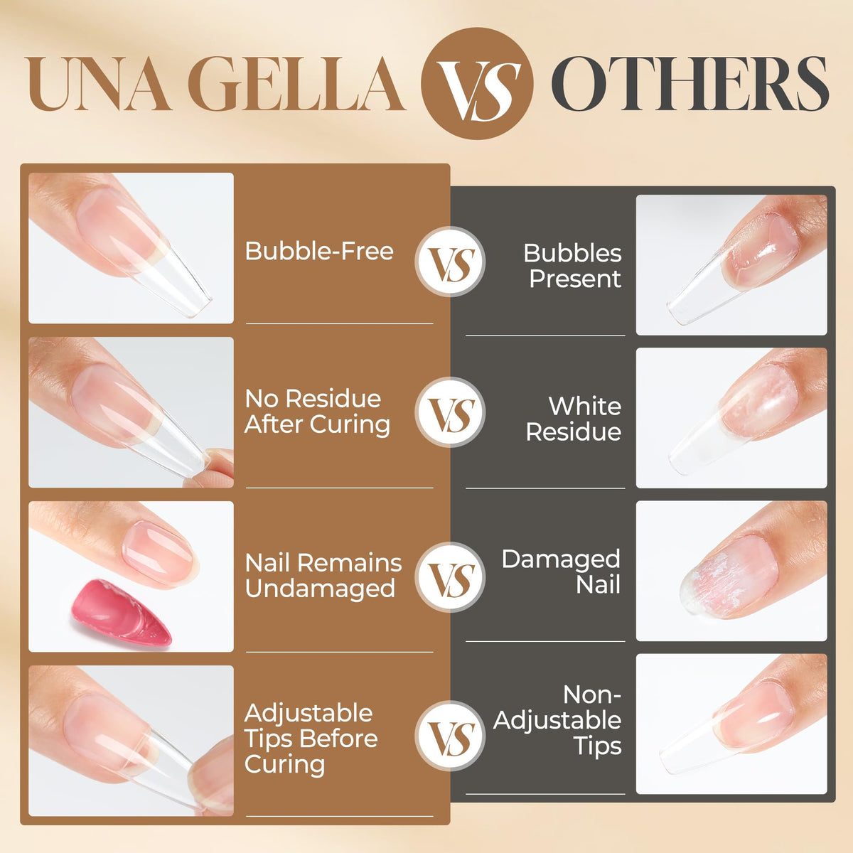 UNA GELLA rhinestone adhesion example with flat embellishments securely attached