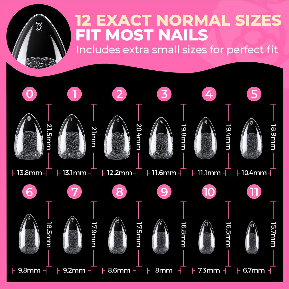 UNA GELLA tip next to finger demonstrating real-life size and fit