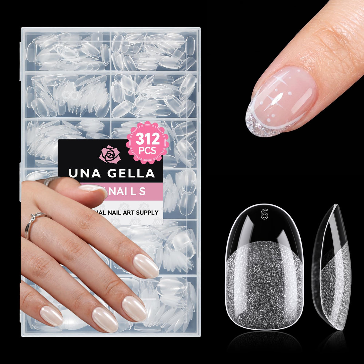 UNA GELLA scale comparison with hand model to illustrate size and length