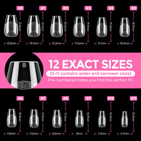 UNA GELLA tips beside a ruler on a hand to show scale and achievable short coffin length