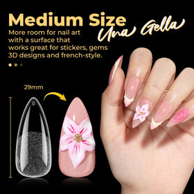 UNA GELLA scale comparison with coin showing true tip size and practical fit