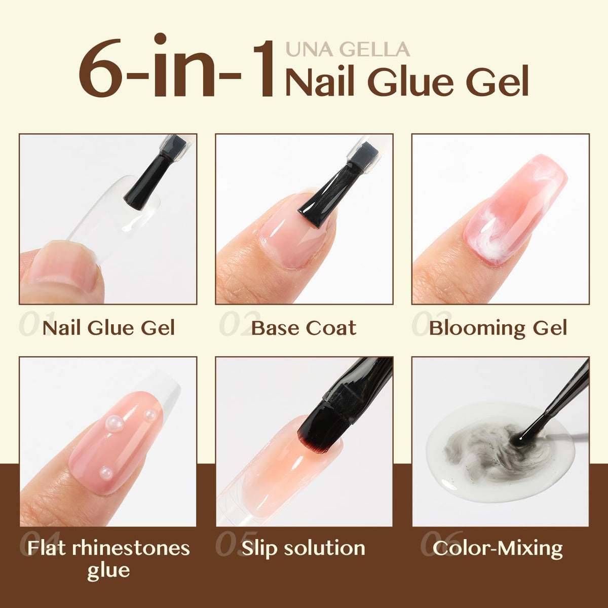 UNA GELLA 15ml bottle beside a finger showing accurate size and convenient volume