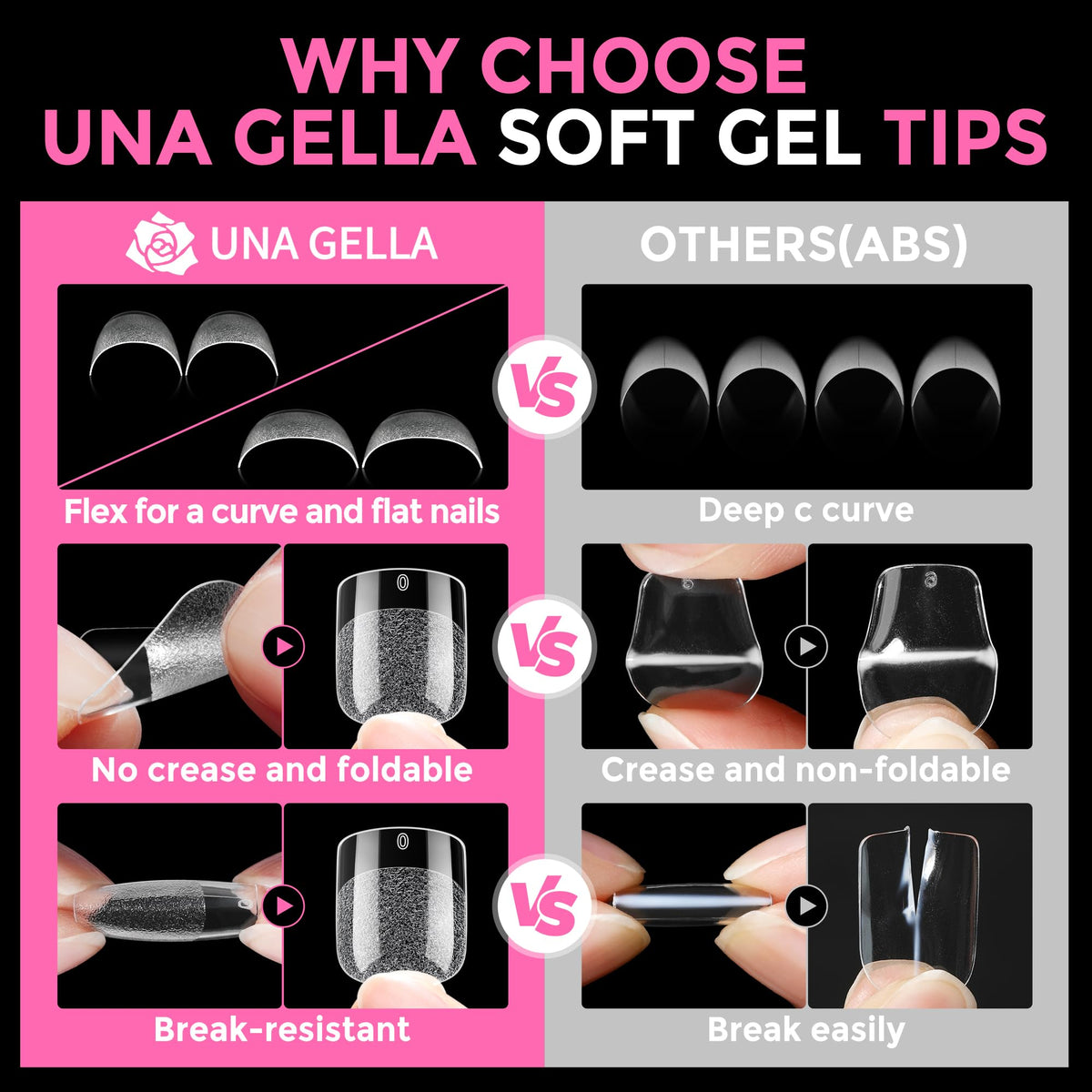 UNA GELLA tips beside a coin showing extra-short scale for realistic, everyday nail length