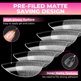 UNA GELLA finished polished almond nails in lifestyle setting