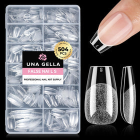 UNA GELLA front packaging showing 504 short coffin tips and contents benefit easy supply