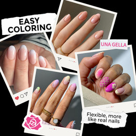 UNA GELLA numbered size labels visible on tips for quick proper fitting