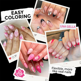 UNA GELLA top view of molded size labels for quick selection