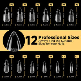 UNA GELLA size layout with 12 sizes showing selection flexibility for clients