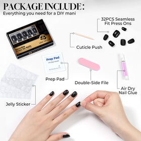 UNA GELLA size layout showing paired nails across 16 professional sizes