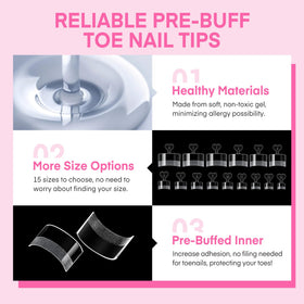UNA GELLA size range arrangement with 15 sizes for accurate toe fitting
